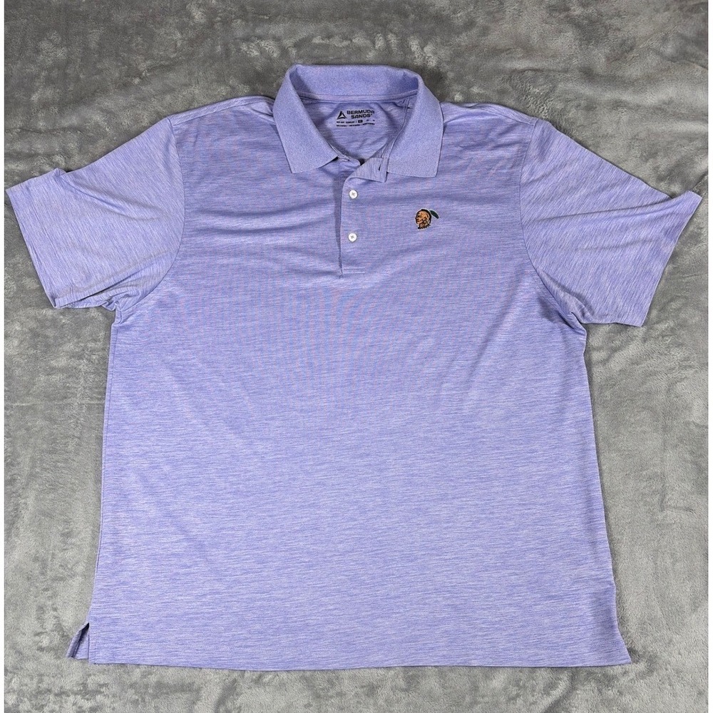 Bermuda Sands Mens XL Purple Heathered Wick Away Performance Polo Shirt